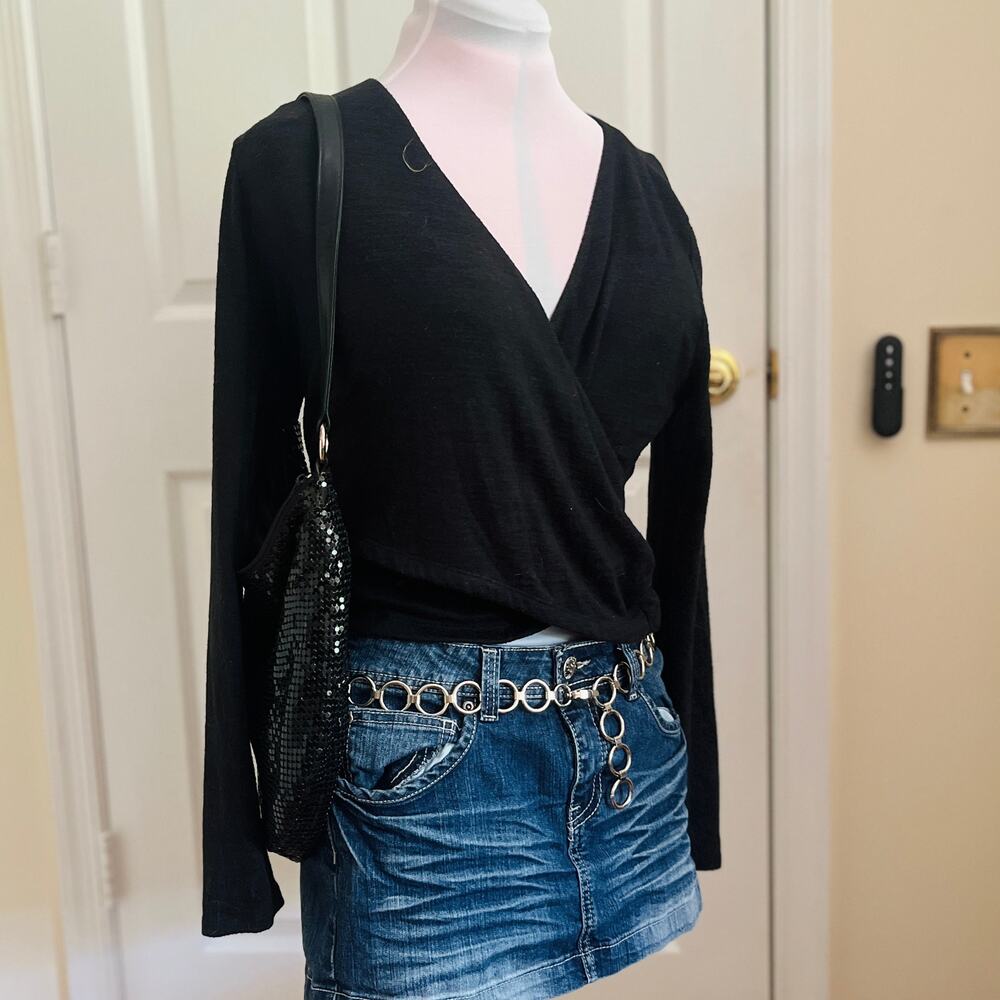 Abercrombie & Fitch | Black Faux Wrap Top | XL | Soft A&F Cozy